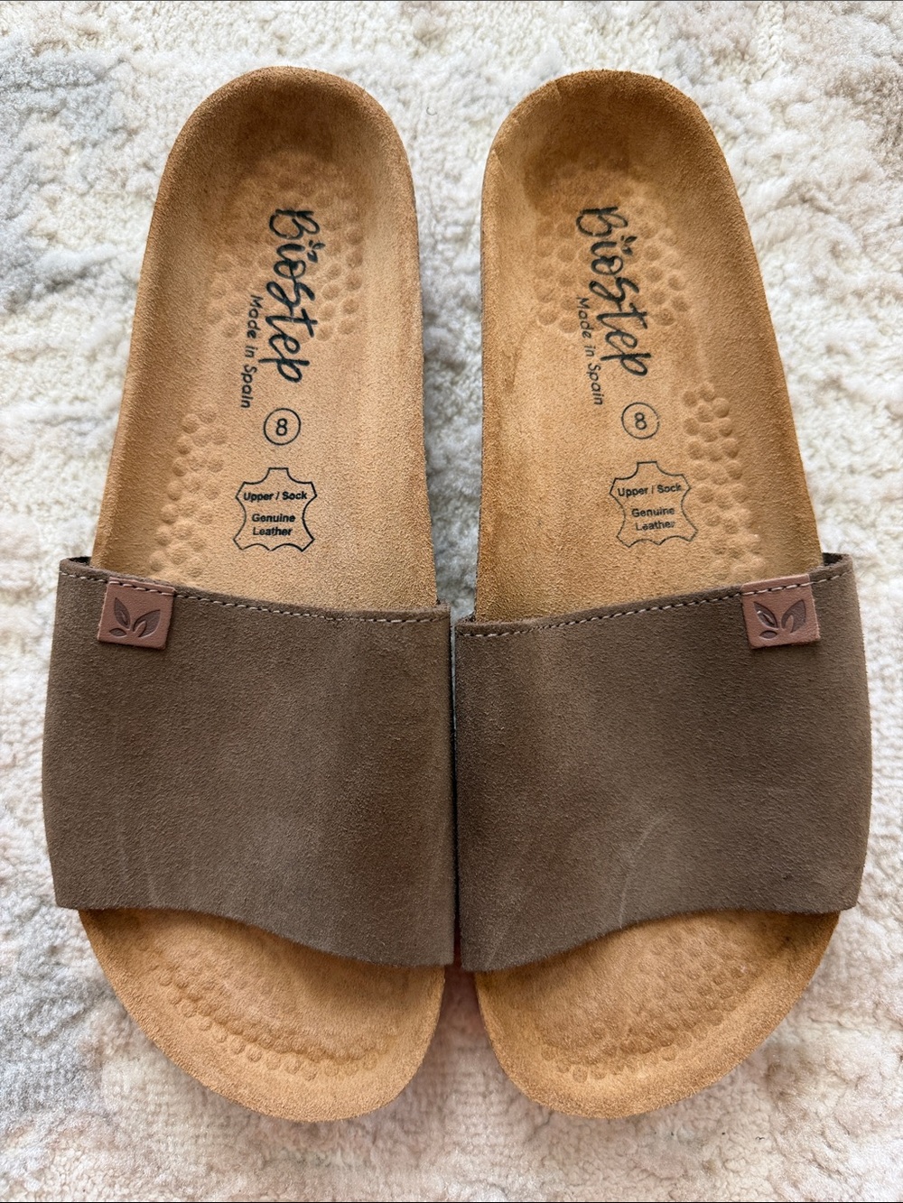 Biostep Brown Cork Footbed Slide Sandals